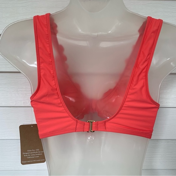 Women’s Hobie Vibrant Coral Ruffle Bikini Top NWT! Size medium - Picture 3 of 4